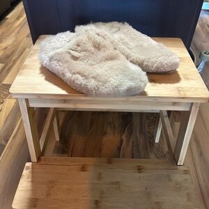 A Bronze Age Cozy Tan Fuzzy Slippers